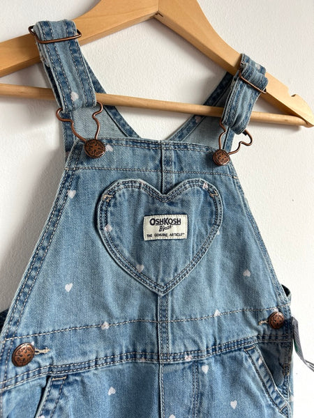 NEW OshKosh Heart Denim Overalls • 2-3 years