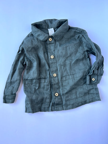 H&M 2pc Teal Linen Set • 12-18 months