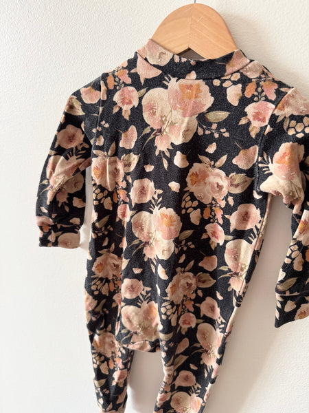 Jax and Lennon Black Floral Romper • 6-12 months
