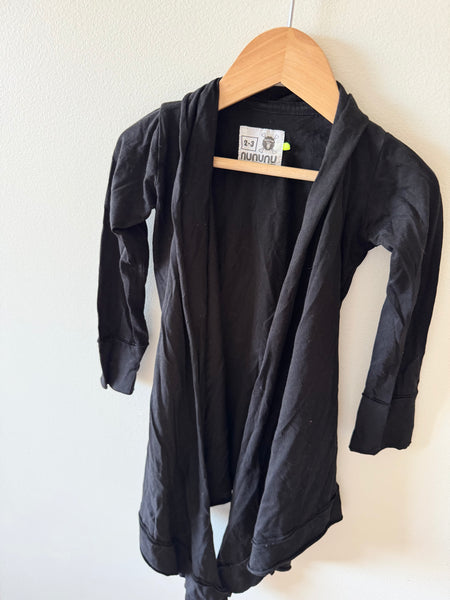 Nununu Long Black Cardigan • 2-3 years