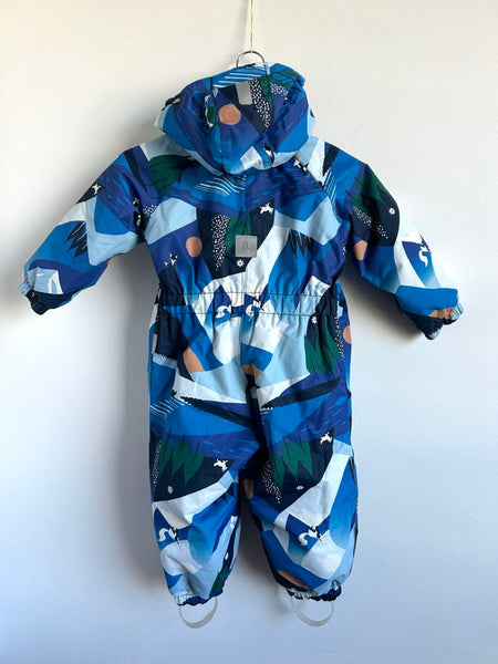 Reima Puhuri Waterproof Blue Snowsuit with Foxes • 2-3 years
