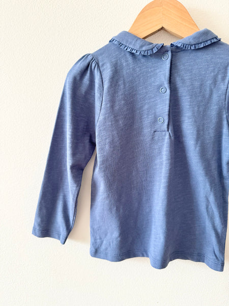 Kite Blue Collared Long Sleeve Shirt • 1-3 years