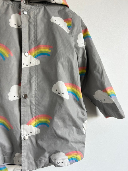 Whistle and Flute Lined Grey Rainjacket • 3-4 years
