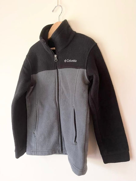 Columbia Zip Up Grey and Black Fleece • 7-8 years (Small)