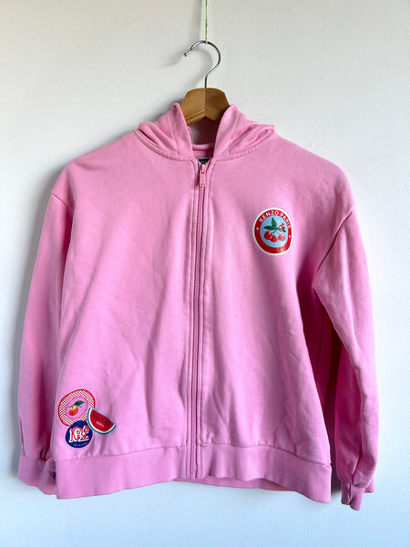 Kenzo Kids Zip Up Pink Cherry Hoodie • 11-14 years