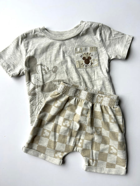 Disney Mickey Mouse 2pc Checkered Set • 18-24 months