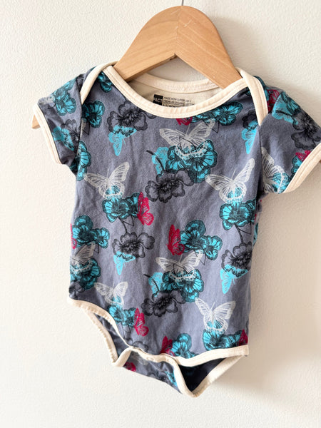 Pact Organic Blue Butterfly Onesie • 6-12 months