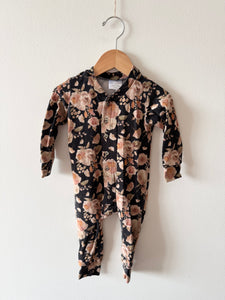 Jax and Lennon Black Floral Romper • 6-12 months