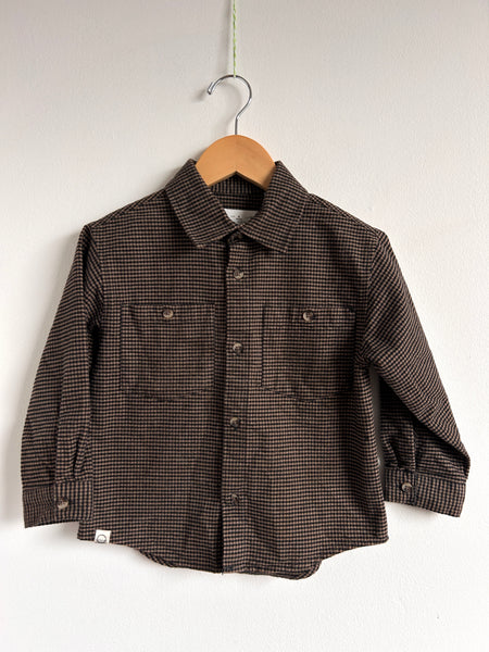 Zara Cotton Brown Tiny Gingham Shacket • 4 years