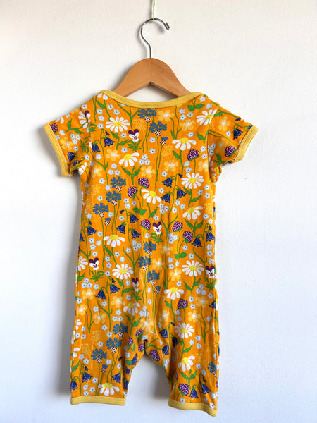 Duns Yellow Floral Shorty Romper • 1-2 years (86cm)