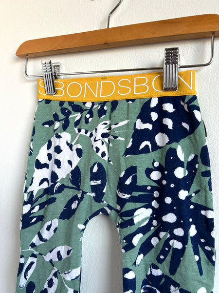 Bonds Blue White and Green Leaf Pants • 18-24 months