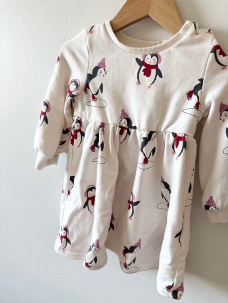 Penguin Long Sleeve Dress • 1-2 years