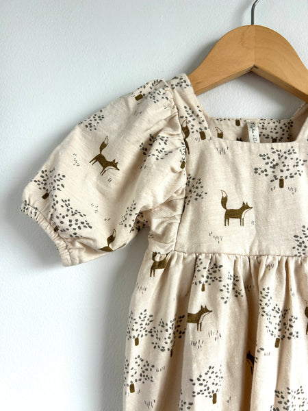 Rylee and Cru Puff Sleeve Fox Dress • 6-18 months