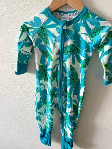 Bonds Green Fern Wondersuit • 3-6 months