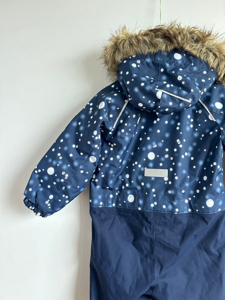 NEW Reima Blue and White with Faux Fur on Hood Snowsuit • 4 years (104cm)