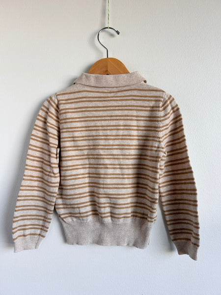 Jamie Kay Striped Cream and Gold Collared Shirt • 3 years