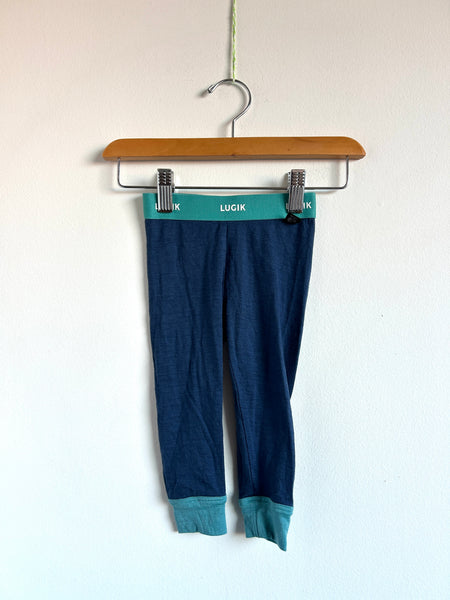 Lugik Navy and Teal Cuff Base pants • 12-18 months
