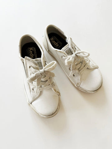 Keds White Leather Sneakers • 9c