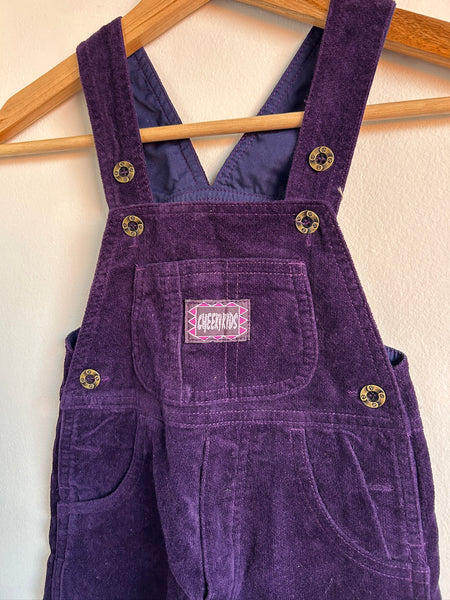 Vintage Cheeky Kids Purple Overalls • 1-2 years (74 cm)