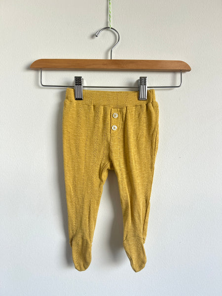 Kate Quinn Yellow Pointelle Footed Pants • 0-3 months