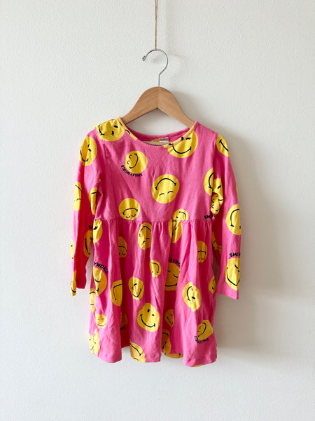 H&M Smiley Face Long Sleeve Dress • 4-6 years