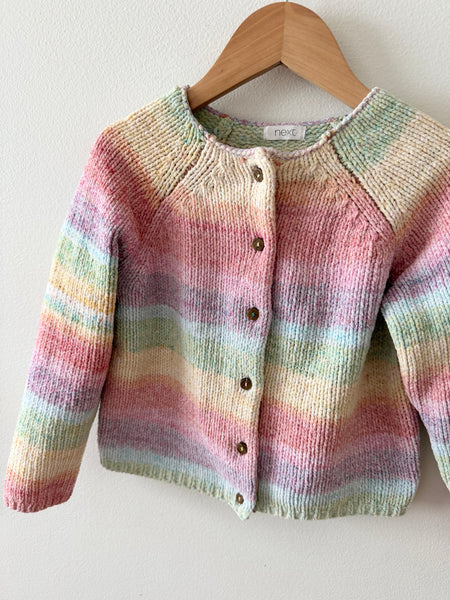 Next Knit Cotton Rainbow Cardigan • 4-5 years