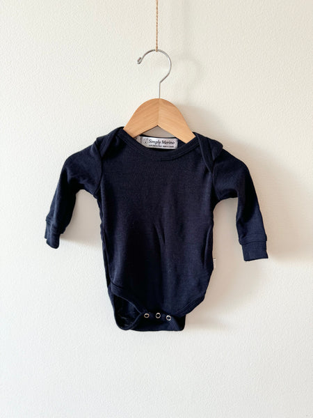 Simply Merino Navy Bodysuit • 3-6 months