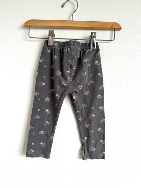 Jamie Kay Grey Blue Floral Leggings • 3-6 months