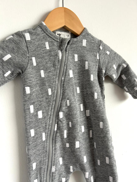 Miles the Label Grey Zip Romper • 0-3 months