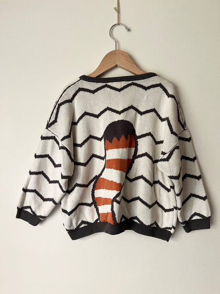 Red Caribou Red Panda Knit Sweater •  5-6 years