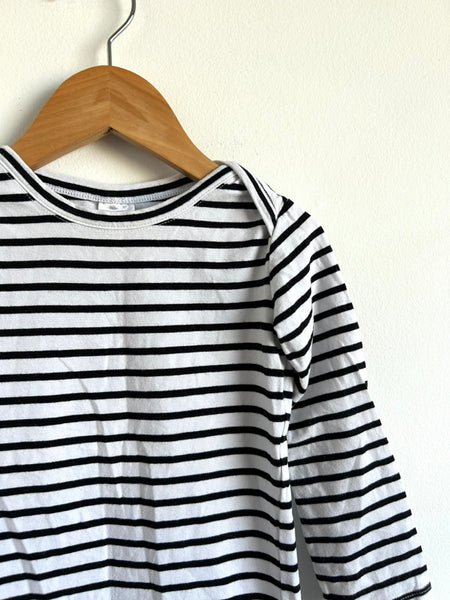 Bonds White and Black Stripe Long Sleeve • 18-24 months