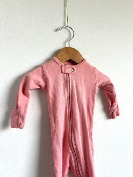 L'oved Baby Footed Cotton Pink Sleeper • 0-3 months
