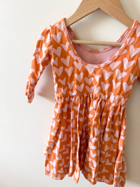 Alice and Ames Pink and Orange Heart Long Sleeve Dress • 3 years