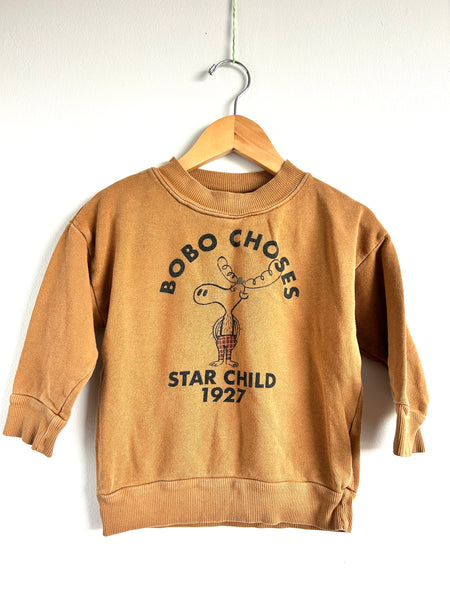 Bobo Choses Brown "Star Child" Sweatshirt • 2-3 years