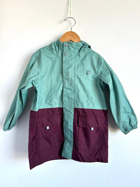 MEC Teal and Maroon Rain Jacket • 4-5 years