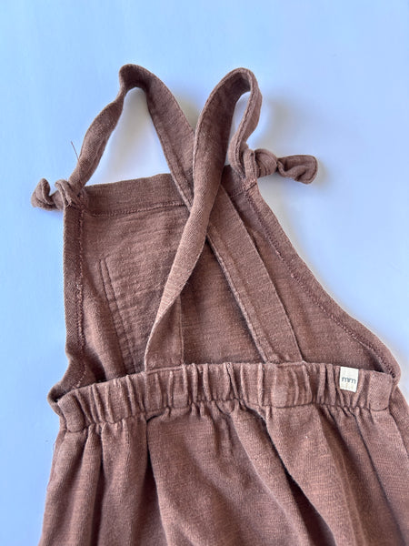Mini Mioche Brown Cotton Overalls • 12-18 months