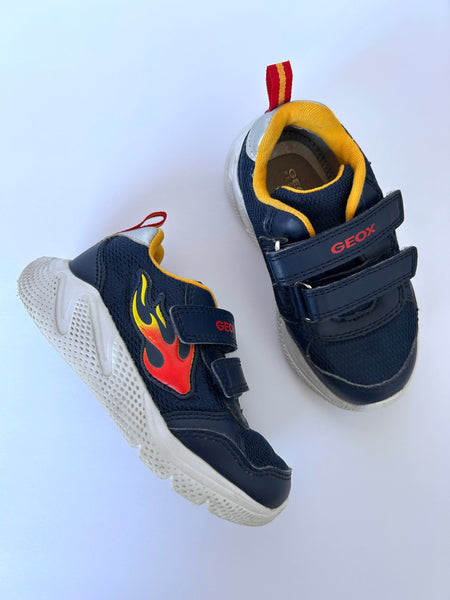 Geox Respira Velcro Runners with Flames • 8c