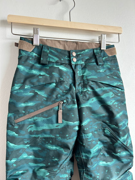 Patagonia Dark Green Powder Town Patterned Snowpants • 5-6 years (xs)
