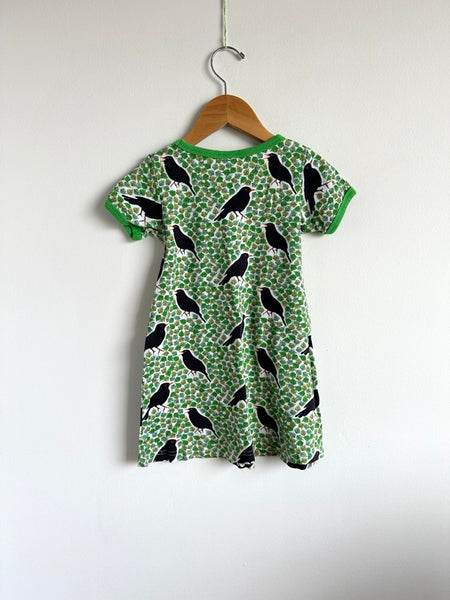 Duns Green and Black Crow T-Shirt Dress • 3-4 years (104cm)