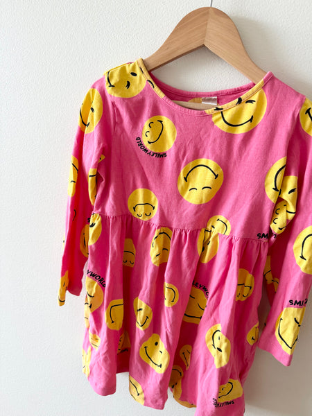 H&M Smiley Face Long Sleeve Dress • 4-6 years