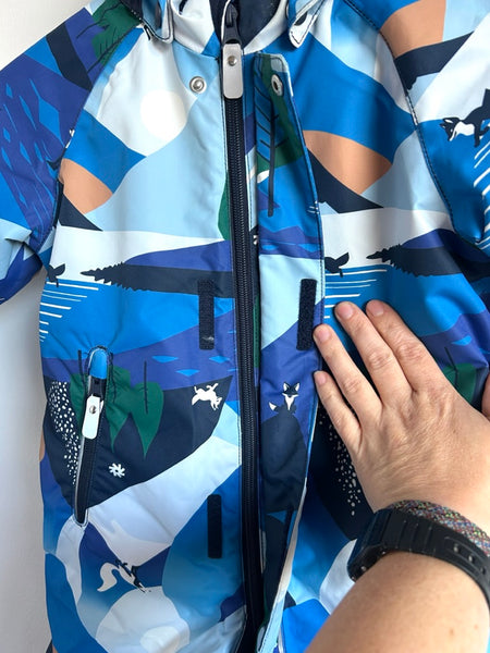 Reima Puhuri Waterproof Blue Snowsuit with Foxes • 2-3 years