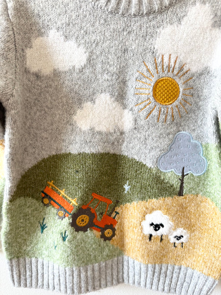 Dunnes Stores Farm Embroidered Sweater • 2-3 years