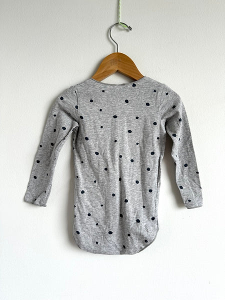 Bonds Grey Polkadot Long Sleeve Onesie • 18-24 months