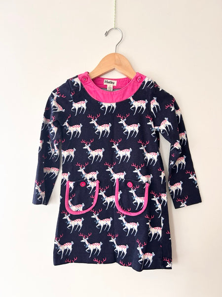 Hatley Reindeer Blue Dress • 4 years *