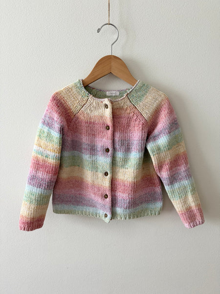 Next Knit Cotton Rainbow Cardigan • 4-5 years