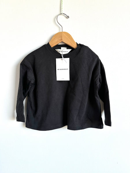 NEW H&M Long Sleeve Black Top • 1-2 years