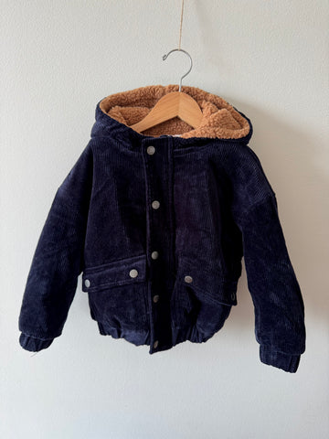 NEW Seed Heritage Thick Sherpa Lined Corduroy Hooded Jacket • 5-6 years