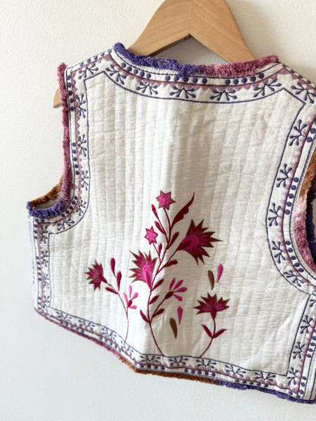 Zara Purple Embroidered Vest • 6-9 years