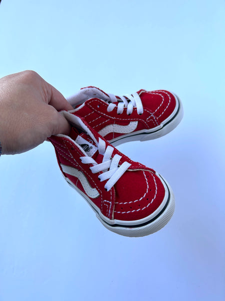 NEW Vans High Top Red Shoes • 4c