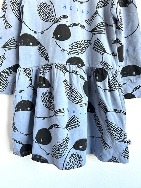 Minti Melbourne Birds Blue Long Sleeve Dress • 4 years